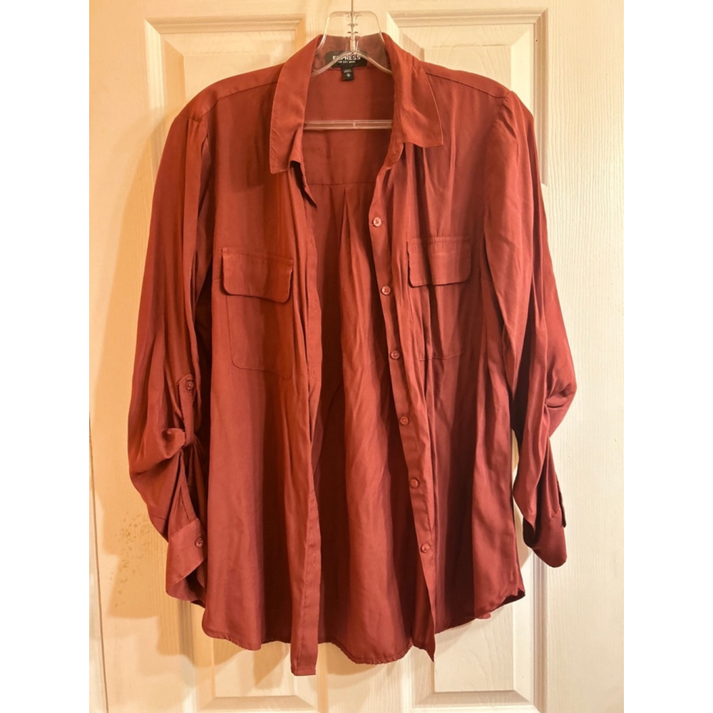 Women's Express Button Down Shirt Size M Red